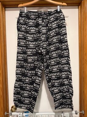 Guinness Black Joggers with White Logo All-Over Print